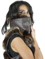 Sleeveless fox nappa brown gradient collar Italian 40 vest zipper closure - Image 5