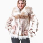PELLICCIA GIACCA VISONE ABEL FURS BROWN CROSS CON VOLPE