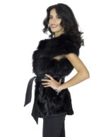 Ärmel Fuchs Kind Guru schwarzer Ledergürtel 46 меха pelliccia volpe fox fur 狐狸毛 fourrure renar – Bild 3