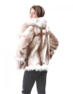 PELLICCIA GIACCA VISONE ABEL FURS BROWN CROSS CON VOLPE