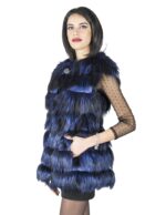 Smanicato volpe pelo voluminoso pelliccia ganci con bottone collo pelz fourrure 毛皮 fur fox mex