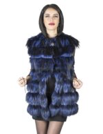 Smanicato volpe pelo voluminoso pelliccia ganci con bottone collo pelz fourrure 毛皮 fur fox mex