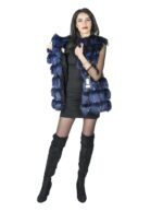 Smanicato volpe pelo voluminoso pelliccia ganci con bottone collo pelz fourrure 毛皮 fur fox mex