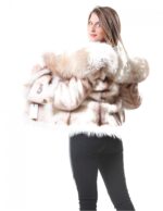 PELLICCIA GIACCA VISONE ABEL FURS BROWN CROSS CON VOLPE