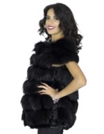 Sleeveless fox and black kid crater neck pelliccia Fuchspelz mex 狐狸毛 fourrure - Image 3