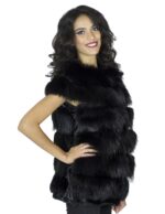 Sleeveless fox and black kid crater neck pelliccia Fuchspelz mex 狐狸毛 fourrure - Image 4