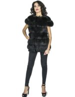 Sleeveless fox and black kid crater neck pelliccia Fuchspelz mex 狐狸毛 fourrure - Image 5