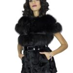 Smanicato volpe kid nero guru cintura vernice меха Fuchspelz fox fur 狐狸毛 fourrure renard