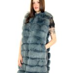 Smanicato volpe verde lungo con lati in camoscio 52 sleeveless fox ärmelloser Fuchs renard sans manches