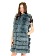 Smanicato volpe verde lungo con lati in camoscio 52 sleeveless fox ärmelloser Fuchs renard sans manches