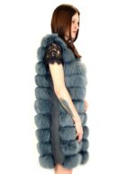 Smanicato volpe verde lungo con lati in camoscio 52 sleeveless fox ärmelloser Fuchs renard sans manches