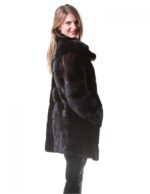 MINK FUR COAT BRASCHI MAHOGANY NATURAL WOMAN - Image 3