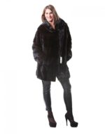 MINK FUR COAT BRASCHI MAHOGANY NATURAL WOMAN - Image 5