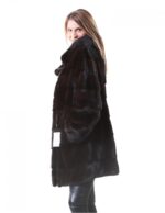 MINK FUR COAT BRASCHI MAHOGANY NATURAL WOMAN - Image 4