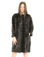 Cappotto visone orizzontale braschi scanblack 48 fourrure de vison mink fur Nerz