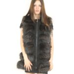 46 Gilet in volpe nero con trasporto in renna sleeveless fox ärmelloser Fuchs renard sans manches