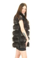 46 Black fox waistcoat with reindeer transport volpe ärmelloser Fuchs renard sans manches - Image 4