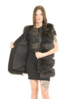 46 Black fox waistcoat with reindeer transport volpe ärmelloser Fuchs renard sans manches - Image 7