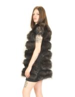 46 Black fox waistcoat with reindeer transport volpe ärmelloser Fuchs renard sans manches - Image 3