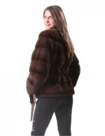 48 Women's fur jacket mink kimono model scanbrown - Image 6