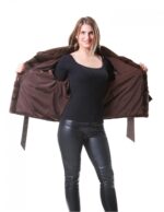 48 Women's fur jacket mink kimono model scanbrown - Image 8