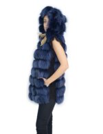 Blaufuchs Pelzweste mit Wildleder und Kapuze 48 fox volpe renard – Bild 3