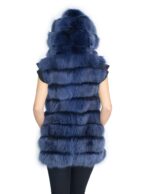 Blaufuchs Pelzweste mit Wildleder und Kapuze 48 fox volpe renard – Bild 4