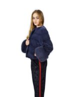 40 horizontal mink jacket blue jeans with fox wrists fourrure de vison pelliccia visone Nerz - Image 3