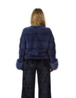 40 horizontal mink jacket blue jeans with fox wrists fourrure de vison pelliccia visone Nerz - Image 6