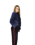40 horizontal mink jacket blue jeans with fox wrists fourrure de vison pelliccia visone Nerz - Image 4