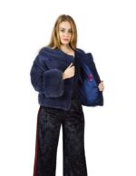 40 horizontal mink jacket blue jeans with fox wrists fourrure de vison pelliccia visone Nerz - Image 7
