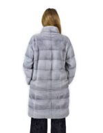 46 Пальто 102 см из горизонтальной норки сапфировый корейский воротник fourrure de vison норковый мех Nerz — изображение 6