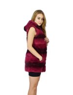 44 Fur Rex fuchsia gradient sleeveless hooded pelliccia rex pelz мех рекс fourrure - Image 3