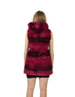 44 Fur Rex fuchsia gradient sleeveless hooded pelliccia rex pelz мех рекс fourrure - Image 5