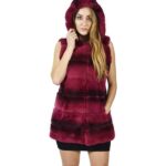 44 Fur Rex fuchsia gradient sleeveless hooded pelliccia rex pelz мех рекс fourrure