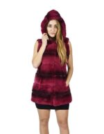 44 Fur Rex fuchsia gradient sleeveless hooded pelliccia rex pelz мех рекс fourrure