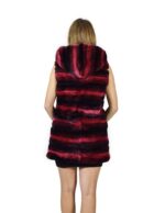 42 Fur Rex fuchsia and black gradient sleeveless hood zipper pelliccia rex pelz мех рекс fourrure - Image 5