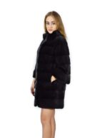 46 horizontal black mink coat Korean neck 88 cm fourrure de vison pelliccia visone Nerz - Image 3