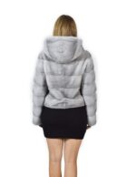 50 Куртка из меха норки горизонтальная с капюшоном из сапфира 58 см fourrure de vison mink fur Nerz — изображение 6