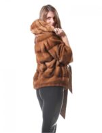 MINK FUR JACKET WOMAN MODEL COLOR PAJAMA HONEY - Image 10