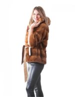 MINK FUR JACKET WOMAN MODEL COLOR PAJAMA HONEY - Image 11