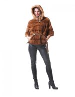 MINK FUR JACKET WOMAN MODEL COLOR PAJAMA HONEY - Image 5