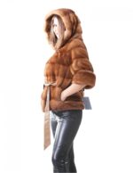MINK FUR JACKET WOMAN MODEL COLOR PAJAMA HONEY - Image 3