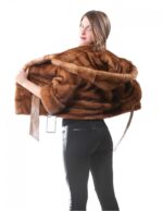 MINK FUR JACKET WOMAN MODEL COLOR PAJAMA HONEY - Image 7