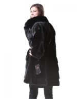 WOMEN'S MINK FUR COAT MANAKAS BLACK HORIZONTAL - Image 5