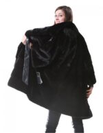 WOMEN'S MINK FUR COAT MANAKAS BLACK HORIZONTAL - Image 7