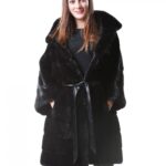 PELLICCIA DONNA VISONE CAPPOTTO MANAKAS BLACK ORIZZONTALE