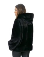 Jacket mink fur horizontal black hood 50 fourrure de vison pelliccia visone Nerz - Image 6