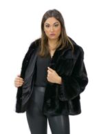 Jacket mink fur horizontal black hood 50 fourrure de vison pelliccia visone Nerz - Image 7