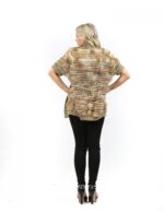 Pelliccia giacca tipo cardigan donna marrone di lapin e volpe con tessuto